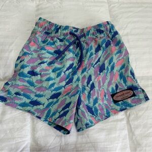 Vineyard Vines Blue and Pink Swim Trunks Vibrant Design